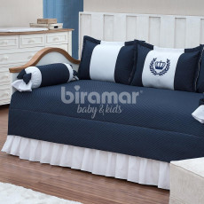Sofá Cama 7 peças com Saia Lollipop II Coroinha Marinho