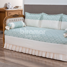 Sofá Cama 7 peças com Saia Lollipop II Olivia Verde