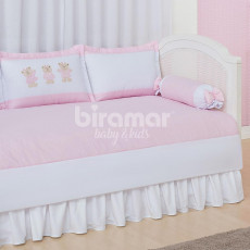 Sofá Cama 7 peças com Saia Lollipop Ursinhas Rosa