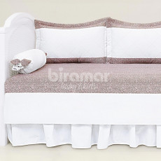Sofá Cama 7 Peças Lollipop com Saia Milk Baby Oncinha Rosa