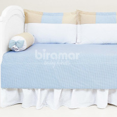 Sofá Cama 7 Peças Lollipop com Saia Patch Azul