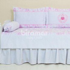 Sofá Cama 7 peças Lollipop com Saia Princess Rosa