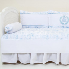 Sofá Cama 7 peças Lollipop com Saia Teddy Azul