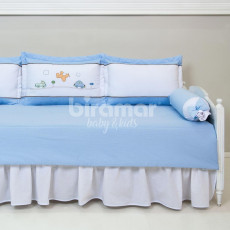 Kit Sofá Cama 7 peças Transporte Azul