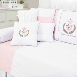 Sofá Cama 9 Peças com Saia Chegou uma Princesa Rosa
