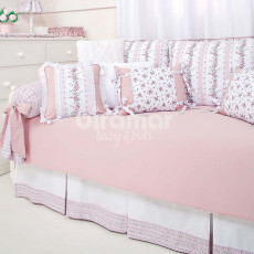 Sofá Cama 9 Peças com Saia Petit Rosé
