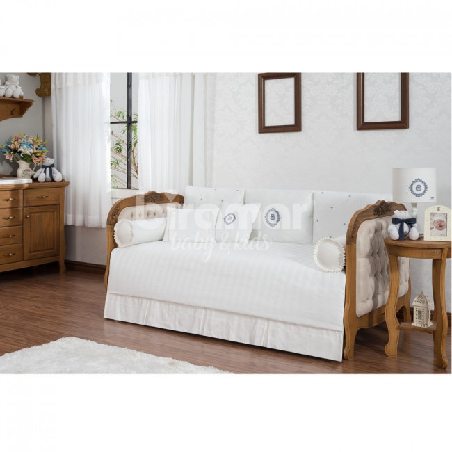 Kit Cama Babá 9 Peças com Saia Vineyard Marinho