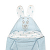 Toalha de Banho Felpuda com Capuz Veludo Baby Azul Amigo Urso