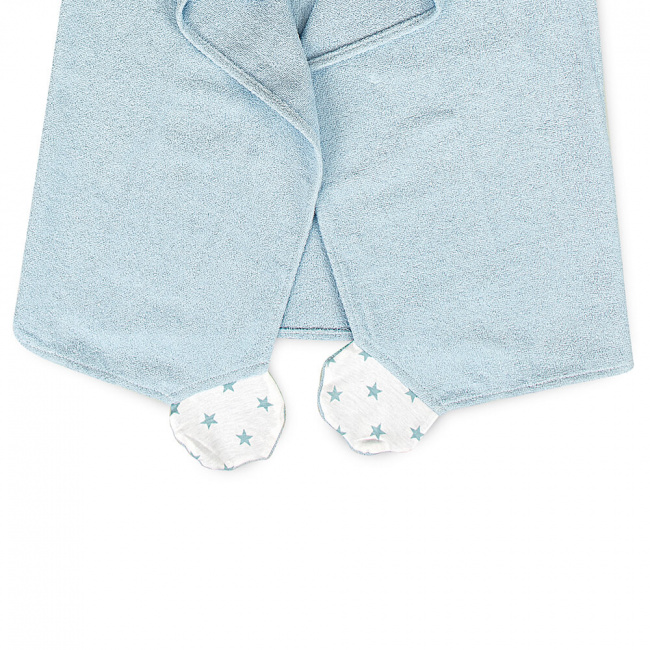 Toalha de Banho Felpuda com Capuz Veludo Baby Azul Amigo Urso