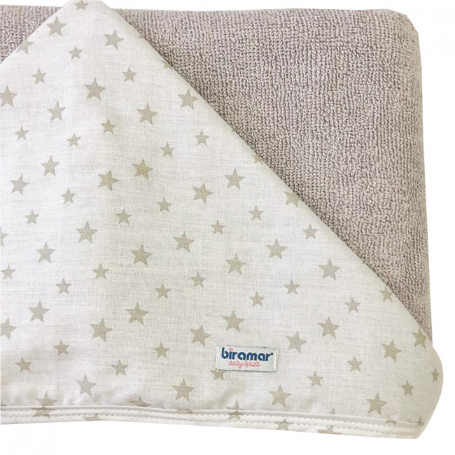 Toalha de Banho Kids Felpuda com Capuz Stars Cinza