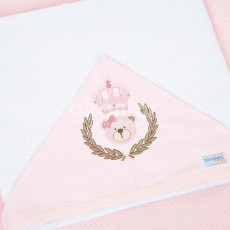 Toalha de Banho para Bebê Felpuda Revestida com Fralda Solta Chegou uma Princesa Rosa - Promocional