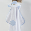 Toalha de Banho para Bebê Felpuda Revestida Fralda Bichinhos Urso Baby Azul