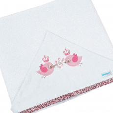 Toalha de Banho para Bebê Felpuda Revestida Fralda Solta Baby Oncinha Rosa