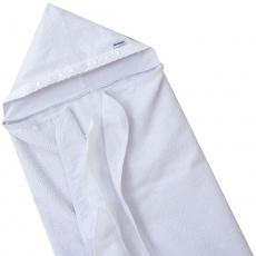 Toalha de Banho para Bebê Felpuda Revestida Fralda Solta Laise Chantilly Branco