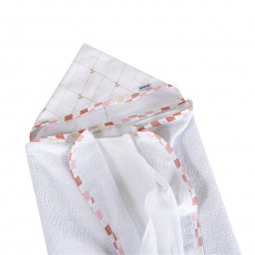 Toalha de Banho para Bebê Felpuda Revestida Fralda Solta London Rosa