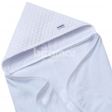 Toalha de Banho para Bebê Felpuda Revestida Fralda Solta Pompom Blanche Matelassado
