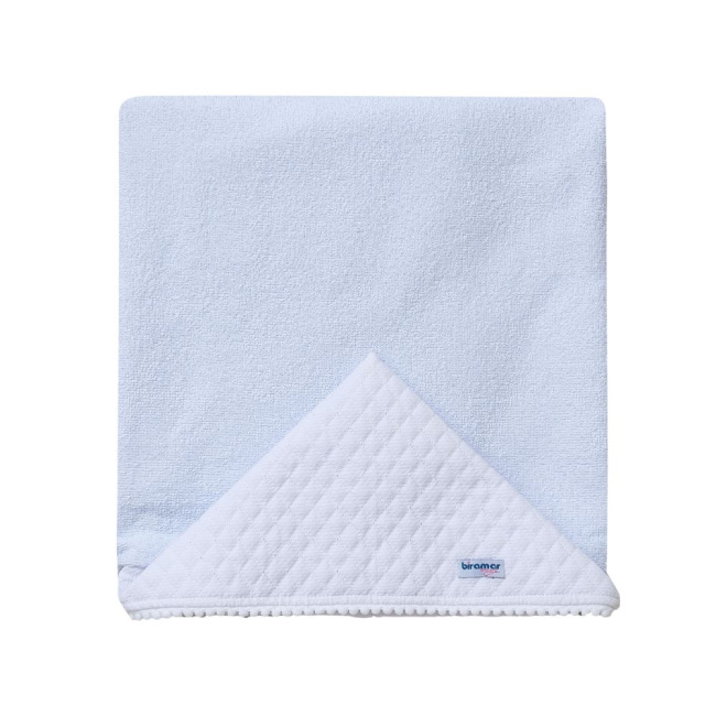 Toalha de Banho para Bebê Felpuda Revestida Fralda Solta Pompom Blanche Matelassado