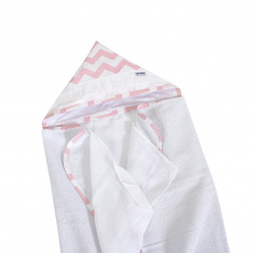 Toalha de Banho para Bebê Felpuda Revestida Fralda Solta Soho Chevron Rosa