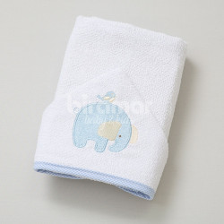 Toalha de Banho para Bebê Felpuda Revestida Lolli Animaizinhos Azul
