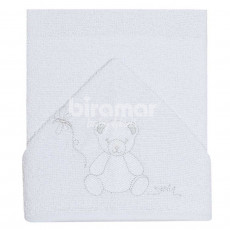 Toalha de Banho para Bebê Felpuda Revestida Lolli Bambino Branco