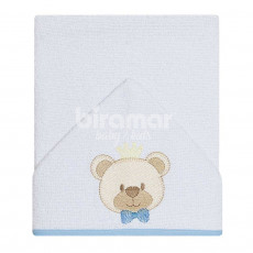 Toalha de Banho para Bebê Felpuda Revestida Lolli Charlie Azul