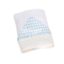 Toalha de Banho para Bebê Felpuda Revestida Lolli Classic Pérola Azul