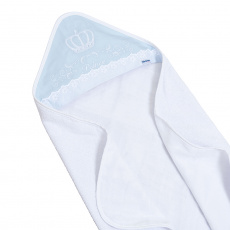 Toalha de Banho para Bebê Felpuda Revestida Viés Bordado Inglês Harry Azul