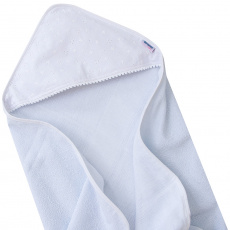 Toalha de Banho para Bebê Felpuda Revestida Viés Laise Chantilly Branco