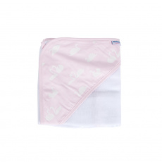 Toalha de Fralda para Bebê Com Capuz Cisne Rosa