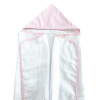 Toalha de Fralda para Bebê Com Capuz Listrado Rosa