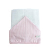 Toalha de Fralda para Bebê Com Capuz Listrado Rosa