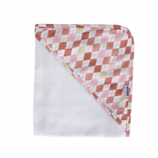 Toalha de Fralda para Bebê Com Capuz London Rosa