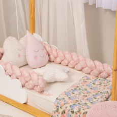 Trança Protetora de Berço e Cama Jardim Secreto Rosa