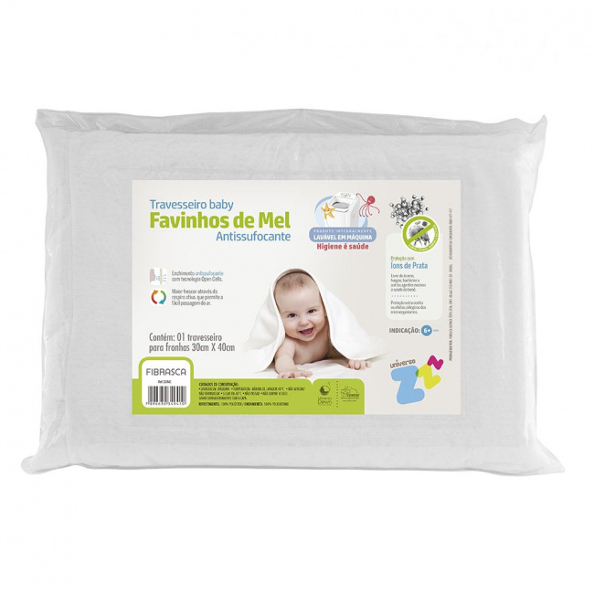 Travesseiro Antissufocante para Bebê Favinhos de Mel Baby Fibrasca