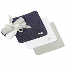 Trio Boquinhas Felpa para Bebê Fleur de Lis Marinho