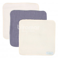 Trio Boquinhas Felpa para Bebê Nuit Bege e Marinho