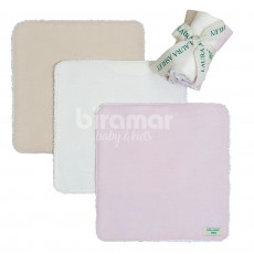 Trio Boquinhas Felpa para Bebê Teddy Bear Rosa