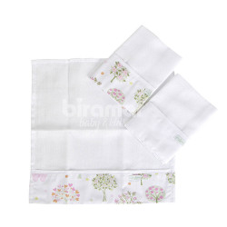 Trio Boquinhas Fralda Cremer para Bebê Bella Butterfly Rosa