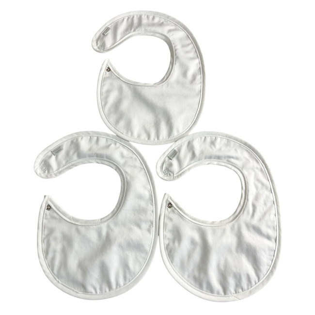 Trio de Babadores Atoalhados para Bebê 400 Fios Blanche