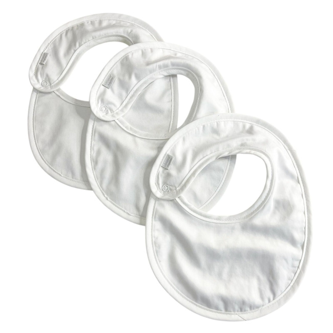 Trio de Babadores Atoalhados para Bebê 400 Fios Blanche