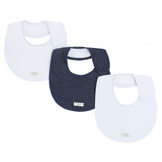Trio de Babadores para Bebê Elliott Marinho, 3 peças