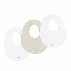 Trio de Babadores para Bebê Elliott Vanilla, 3 peças