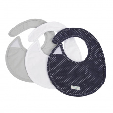 Trio de Babadores para Bebê Fleur de Lis Marinho, 3 peças