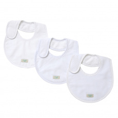 Trio de Babadores para Bebê Kingdom Branco, 3 peças