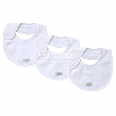 Trio de Babadores para Bebê Royal Branco, 3 peças Percal 300 Fios