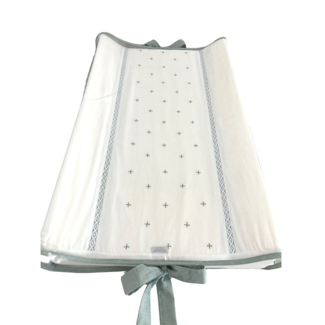 Trocador Anatômico para Bebê Branco / Chambray Verde