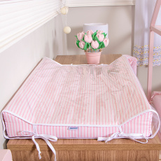 Trocador Anatômico para Bebê Estampado Listrado Rosa