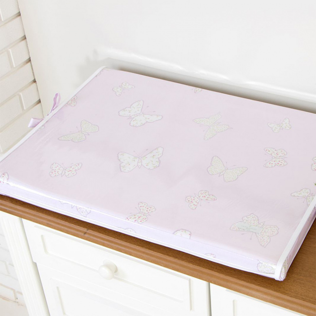 Trocador de Cômoda para Bebê Espuma 04 Estampado Bella Butterfly Rosa