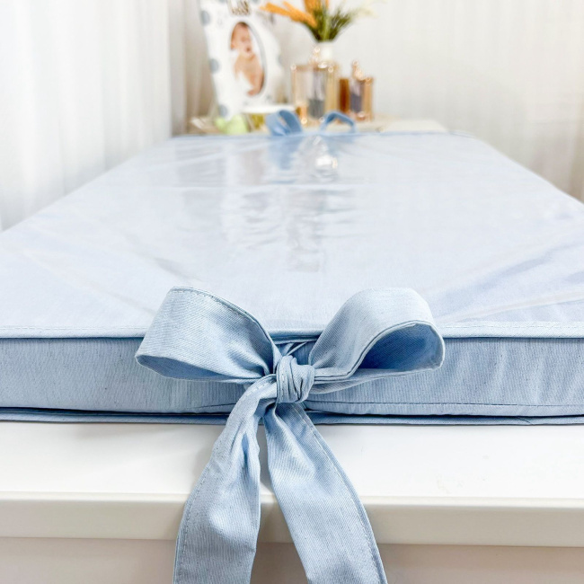 Trocador de Cômoda para Bebê Espuma 04 Linho Azul