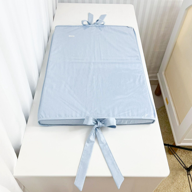 Trocador de Cômoda para Bebê Espuma 04 Linho Azul